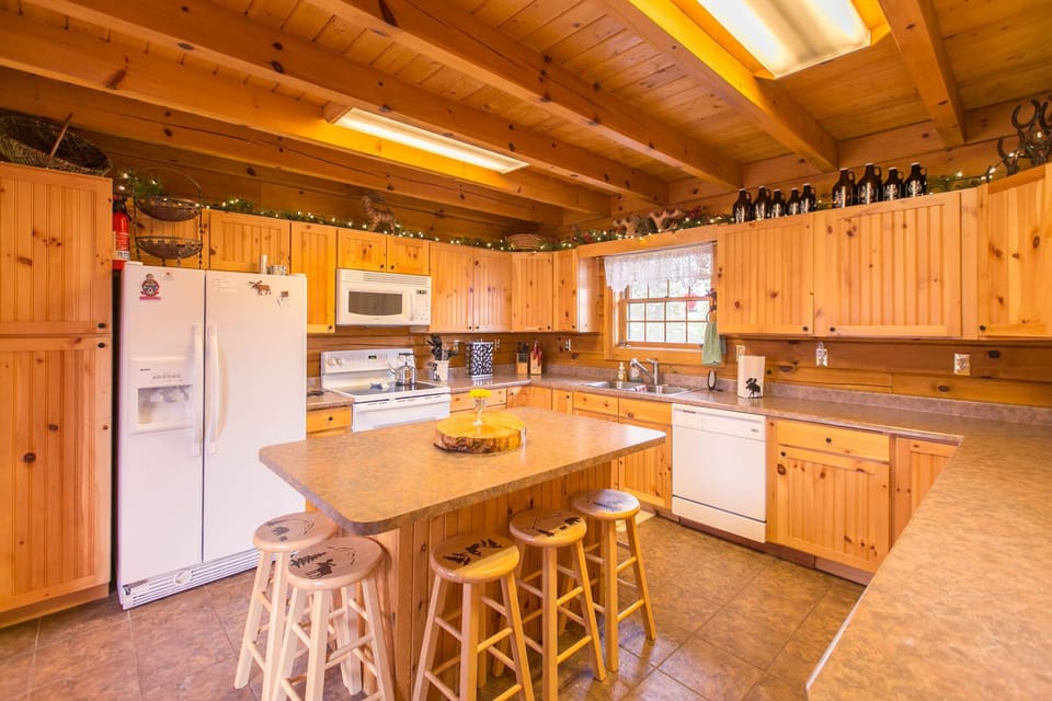 Kitchen is fully equipped with all you'd need for entertaining.