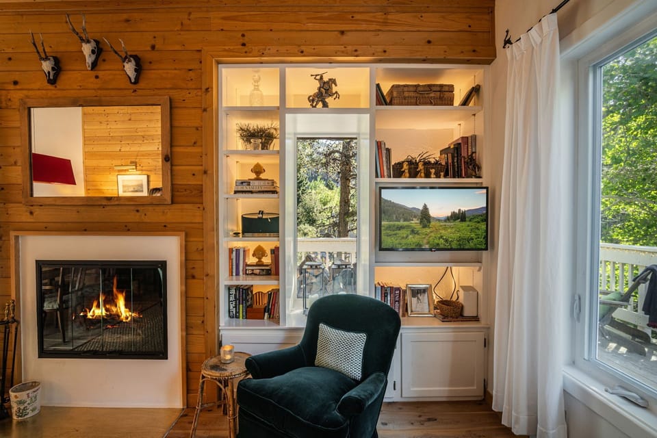 Cozy reading nook.
