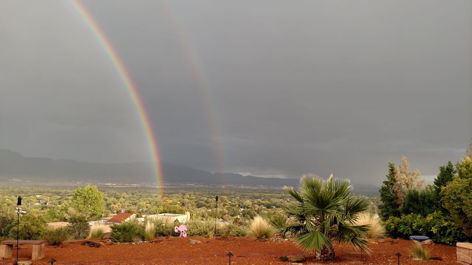 double rainbow
( this is not the view from Love Shack patio)