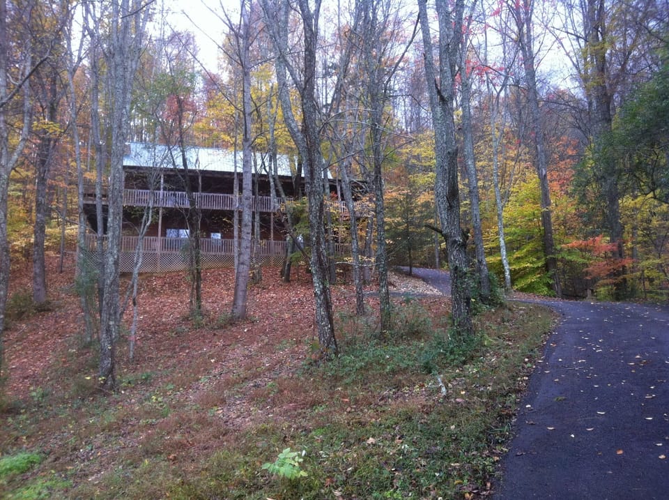 Front View of Cabin in Fall
