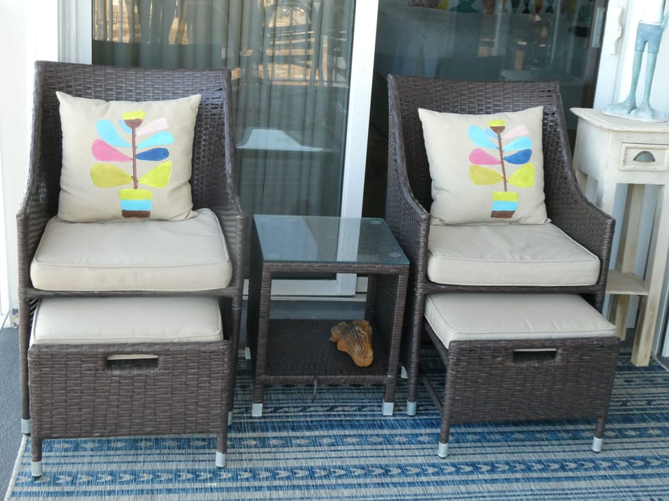 Comfortable seating on balcony

