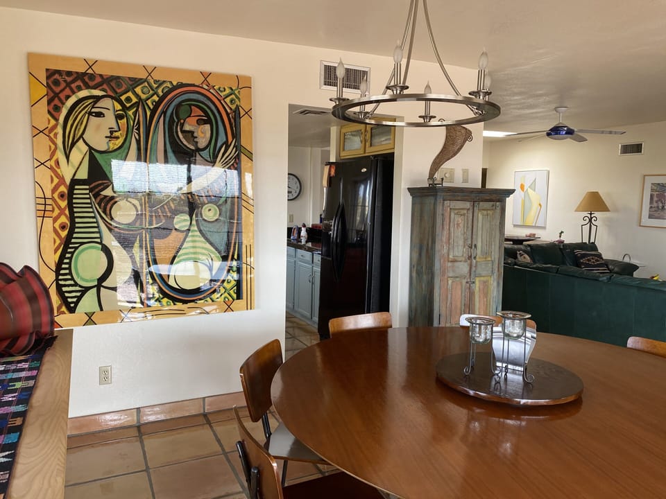 Dining room with pantry cabinet