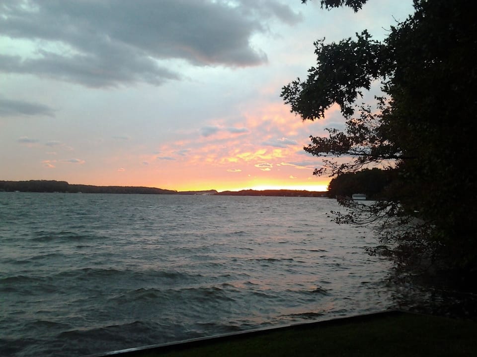 West end of upper lake, view of dunes from property lakeshore