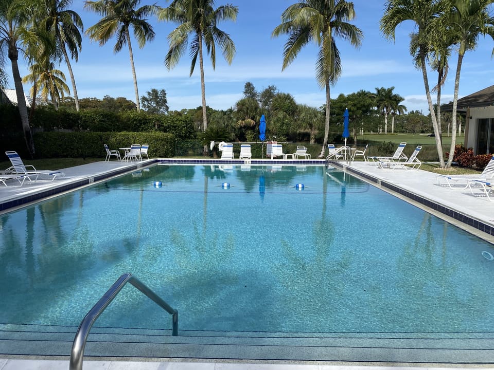 Pool steps away from the unit