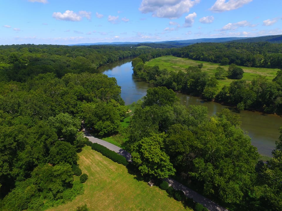 view from drone over the house