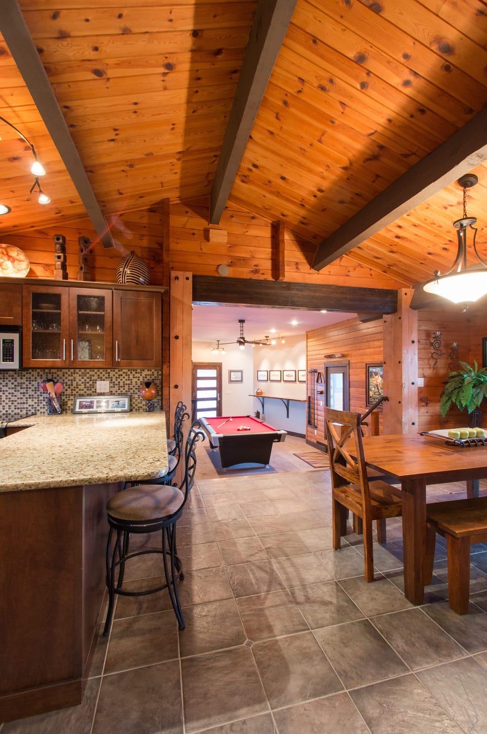 Dining Room & Kitchen Towards Billiards Room