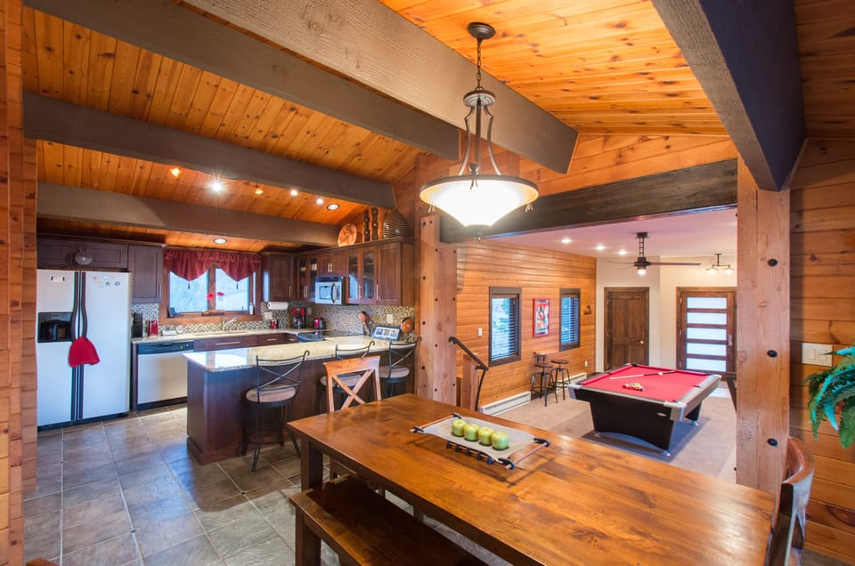 Dining Room & Kitchen Towards Billiards Room