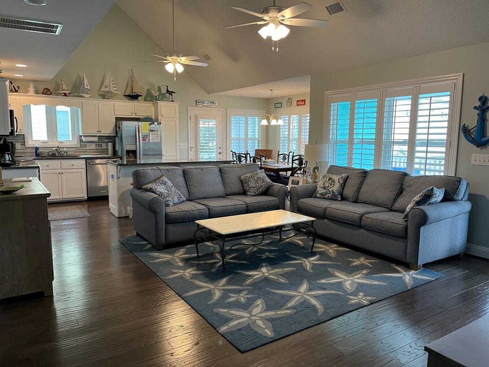 Two sofas in the family room.