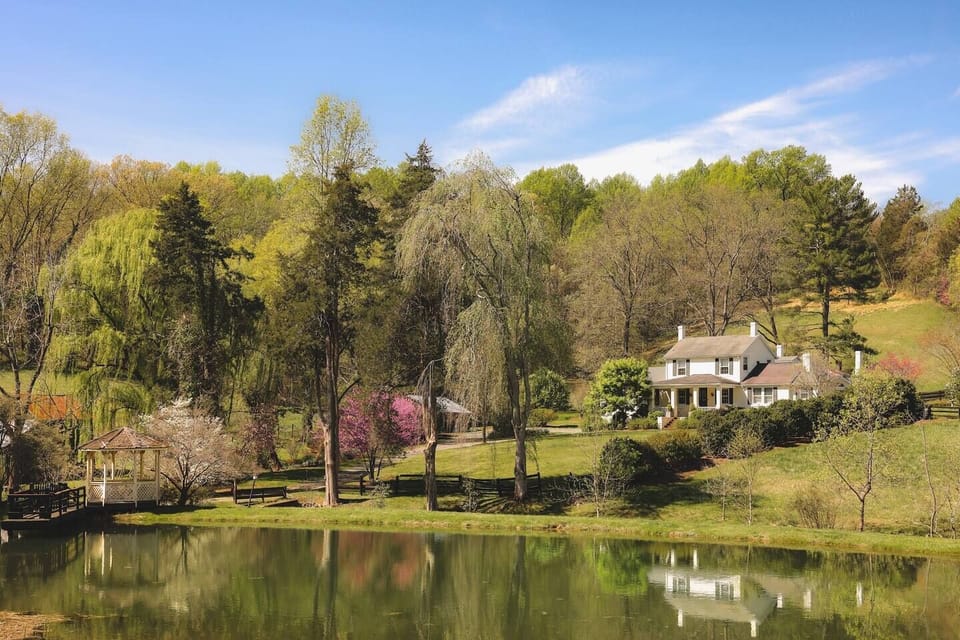 Gorgeous country property with pond in front.  