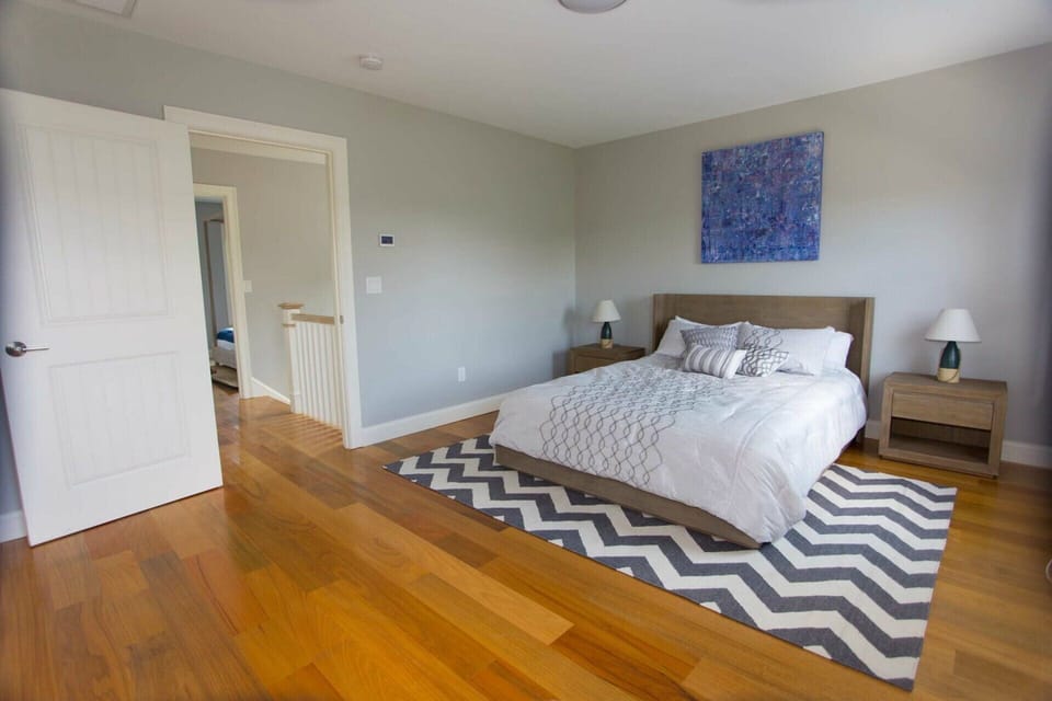 One of the two bedrooms on the second floor of the farmhouse.