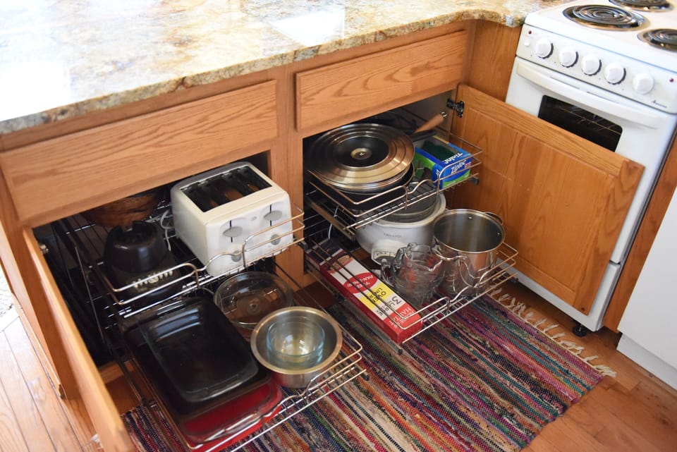 Well stocked kitchen.