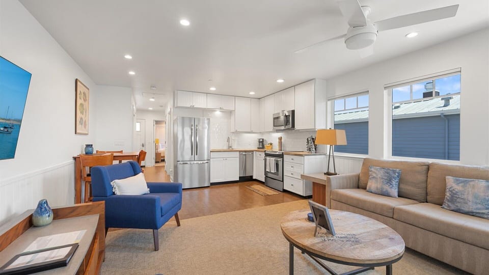 The living room has a comfortable and open layout