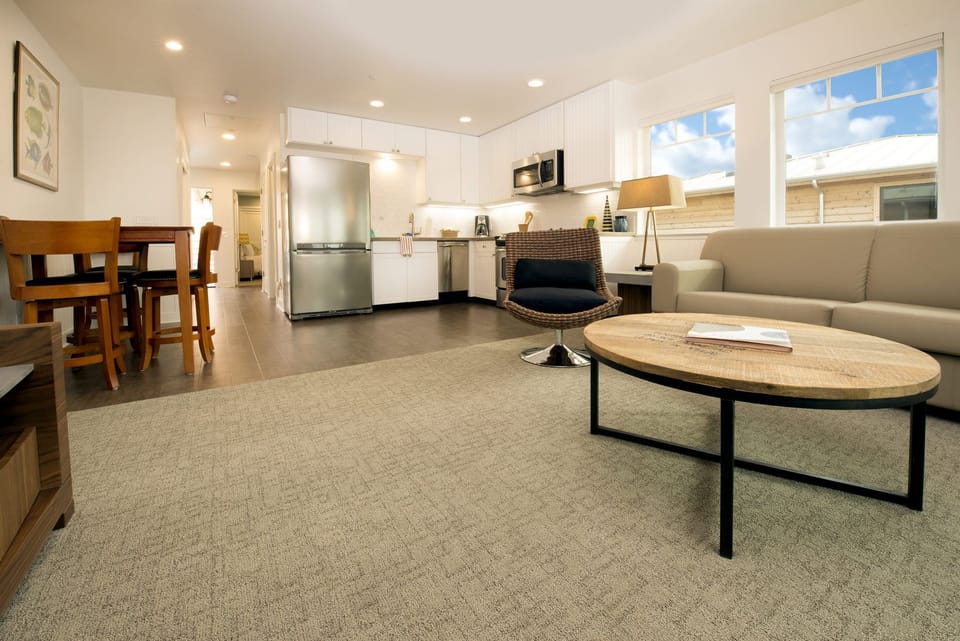 The living room has a comfortable and open layout