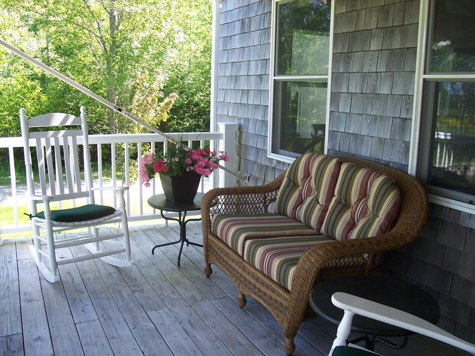 Comfortable seating on the deck - a great place for morning coffee