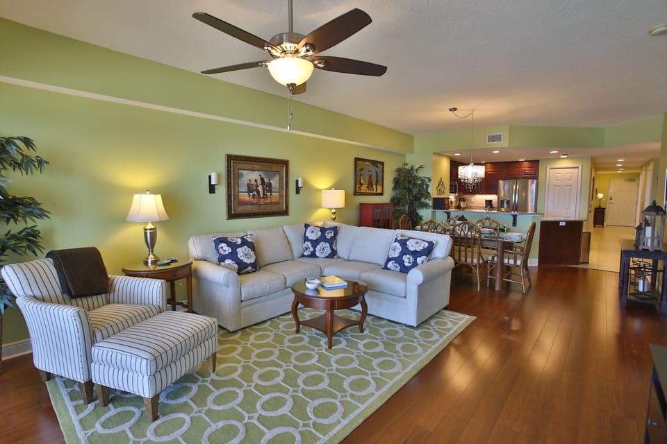 Spacious living room with breath taking views of the Atlantic