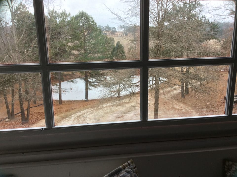 View from one of the upstairs bedrooms during the winter months.