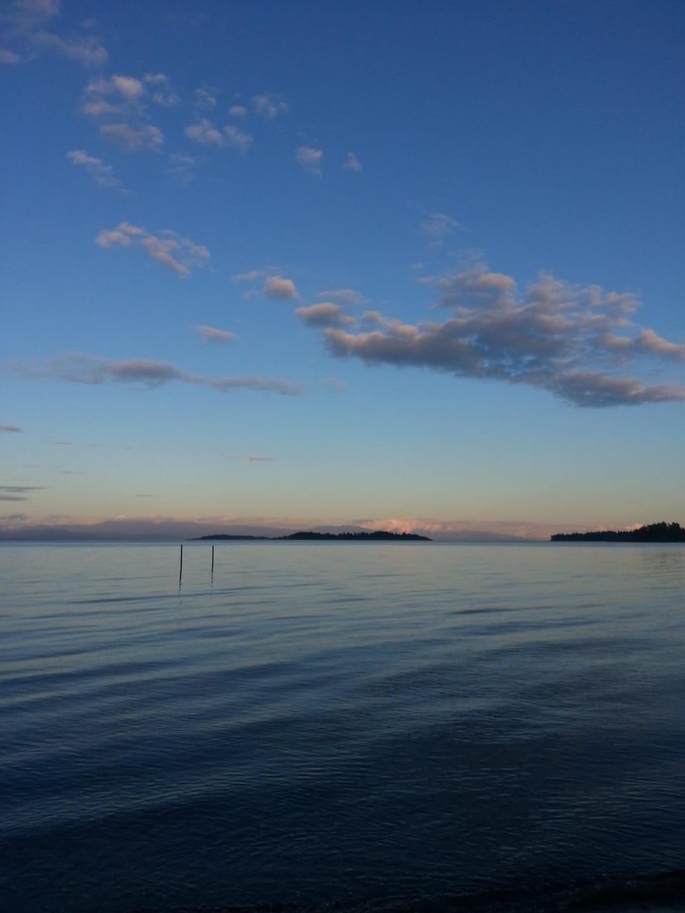 Evening view after sunset from beach.