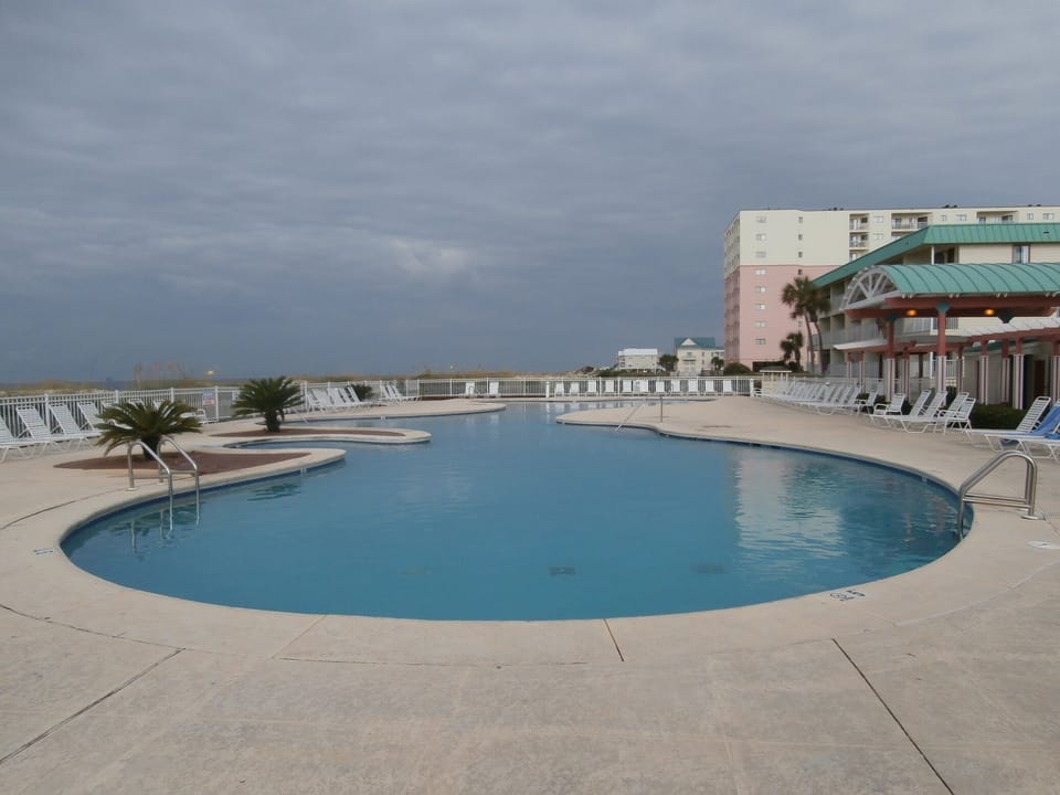 One of the outdoor pools