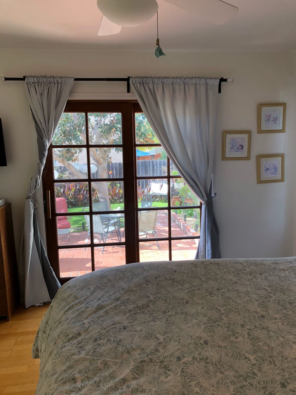 View the lush garden from the Master bedroom