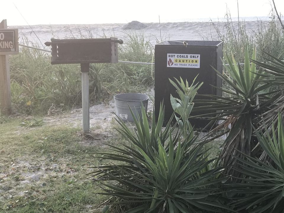 Outside charcoal grill