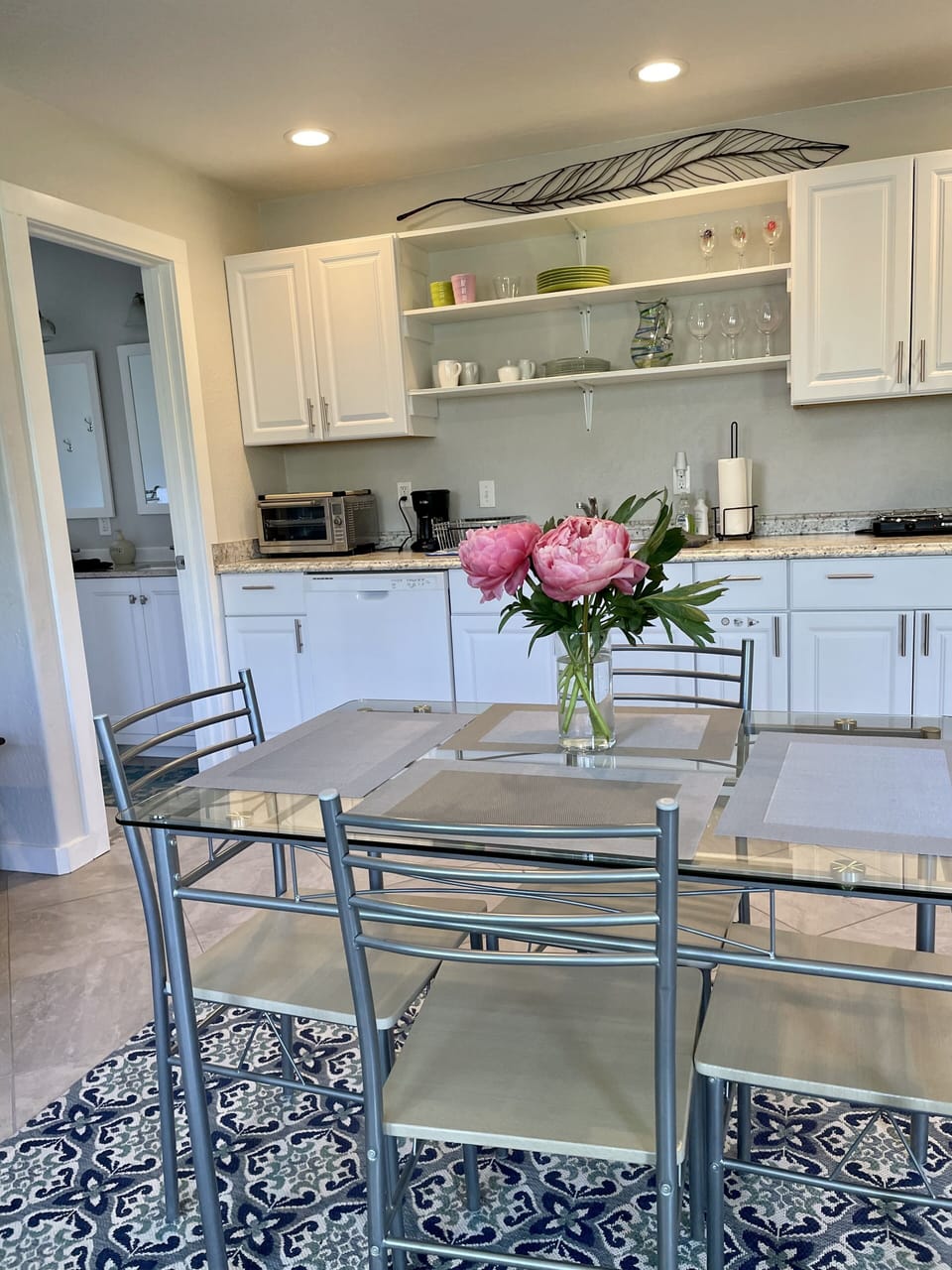 Enjoy a full kitchette and plenty of dining and gathering space
