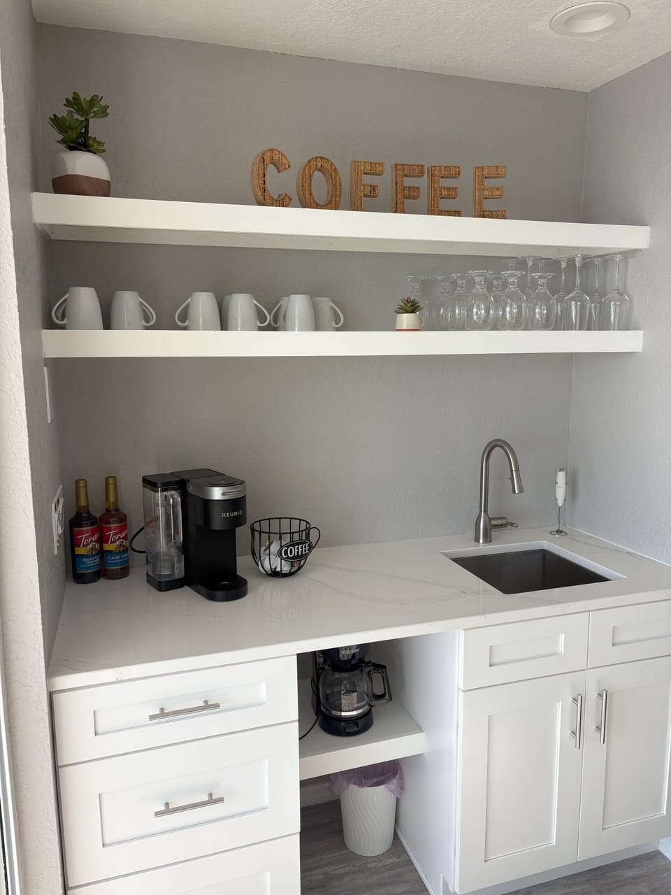 Coffee Bar just inside the patio sliders