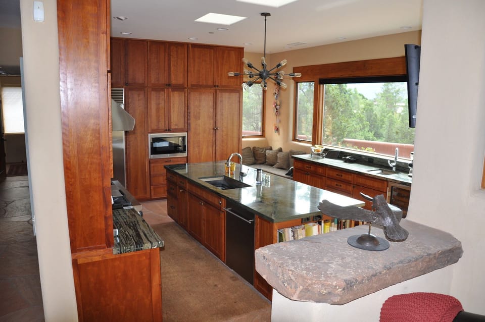 View into kitchen from great room