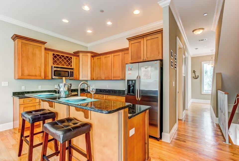 Kitchen is fully stocked with everything you need to make a gourmet meal.  