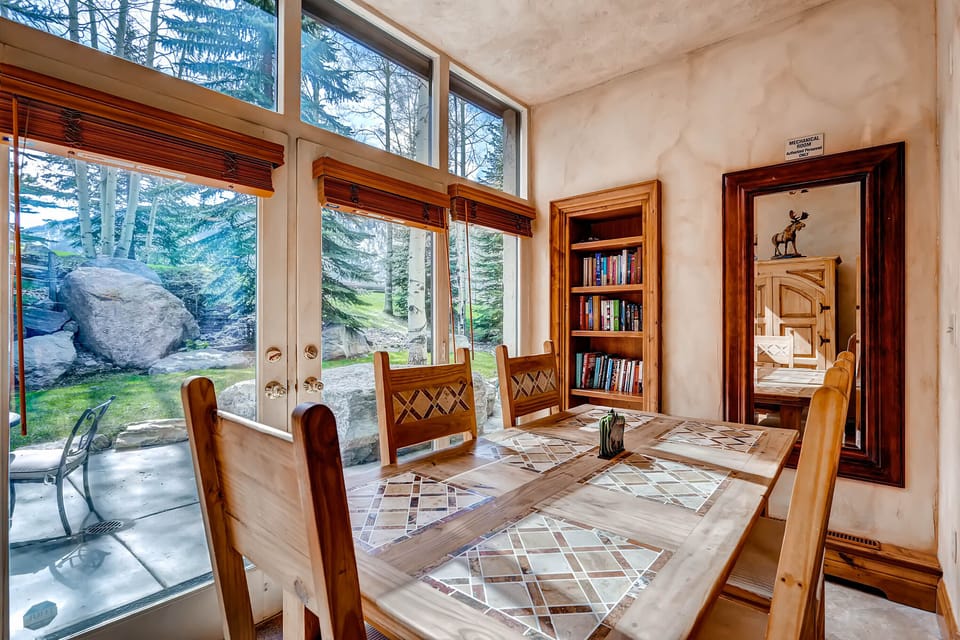 Dining area looking to patio