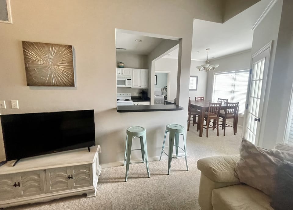 Dining seating plus two Beachy barstools