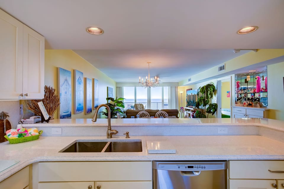 From kitchen to dining /living area.