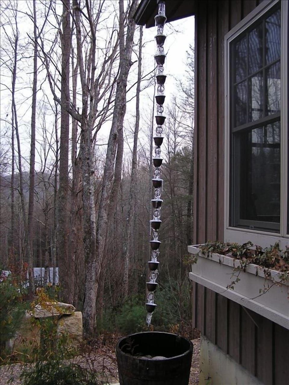 The rain chain in winter..