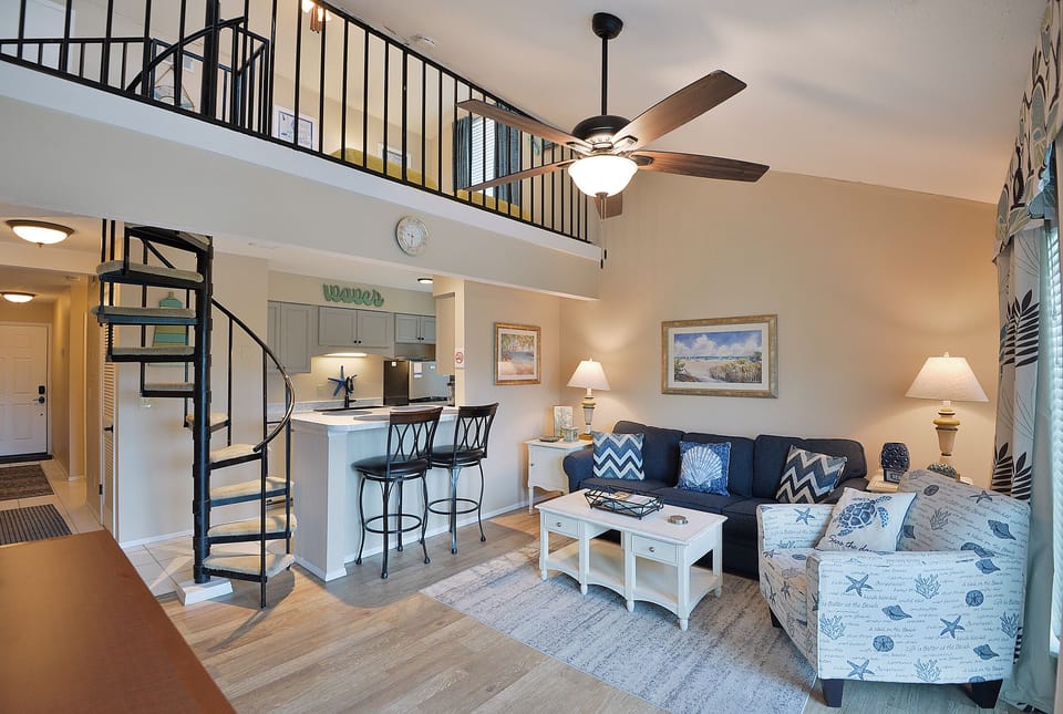 This is a loft unit, the main bedroom is by the door, and loft room up top.
