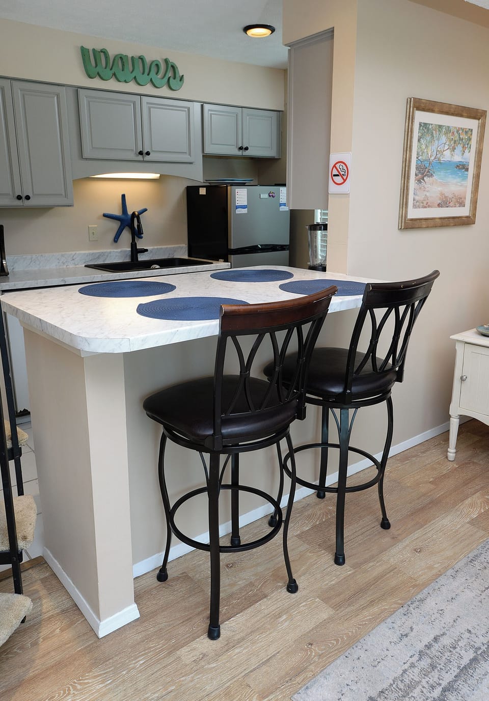 A small breakfast nook by the kitchen