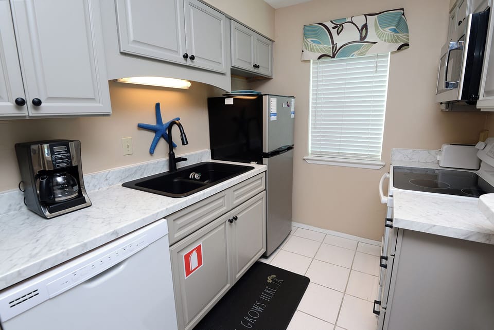 The kitchen isn't huge or anything, but has everything you need.