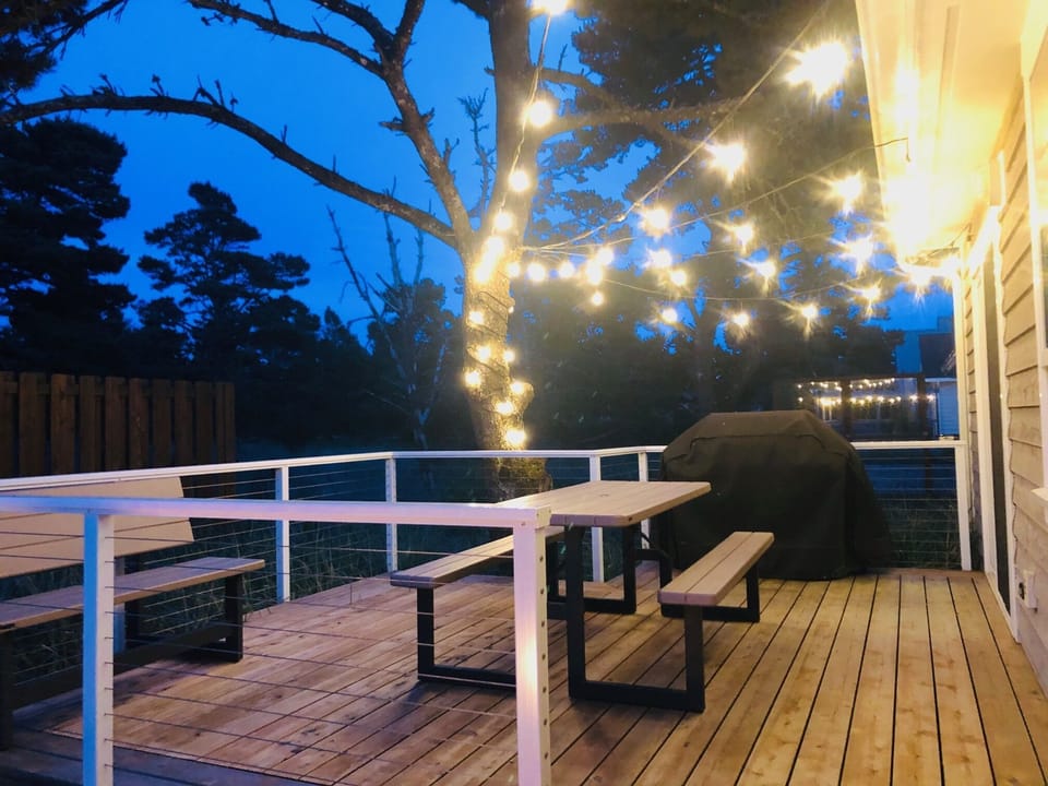 Peaceful beach evening on the back deck.