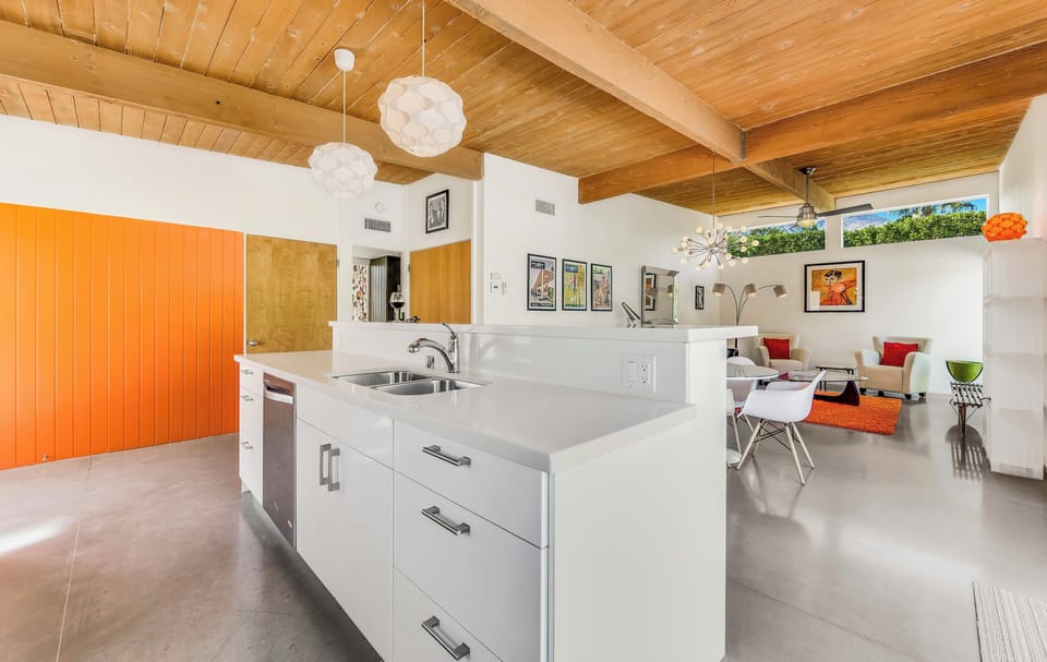 Kitchen with all stainless steel appliances 