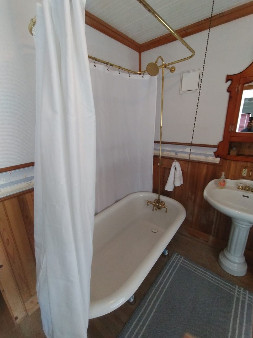 Clawfoot Tub/Shower Combo Downstairs
