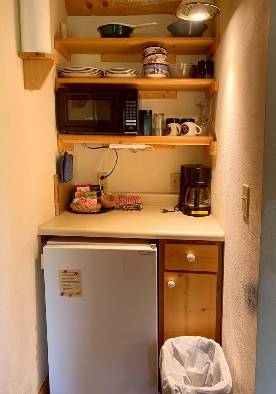 Studio kitchenette w/ microwave, mini-fridge and coffee maker