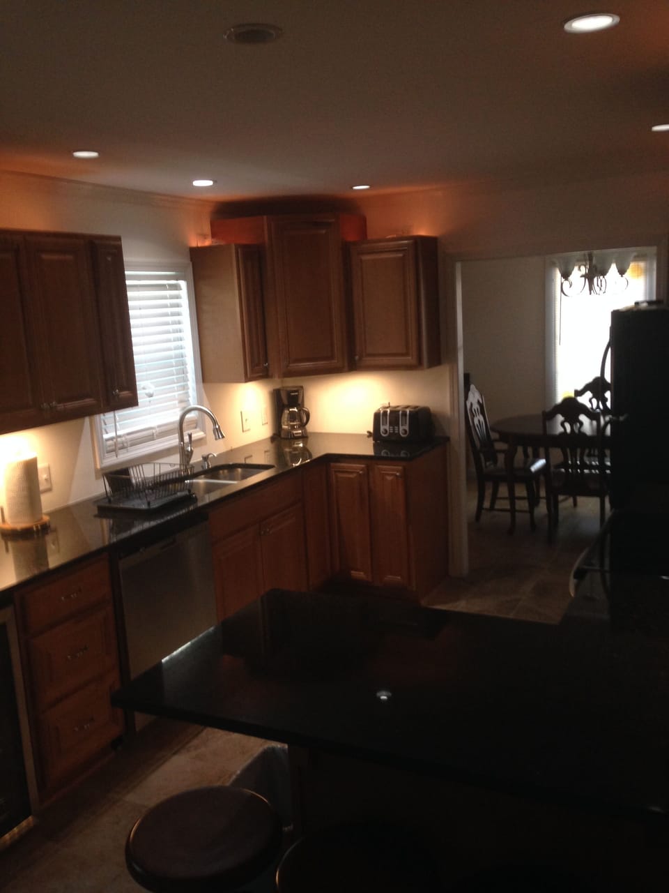 Kitchen Area with Under Cabinet Lights