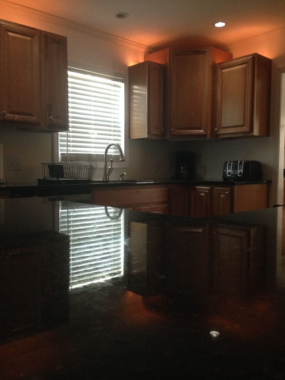 Kitchen Area with Granite Counter Tops