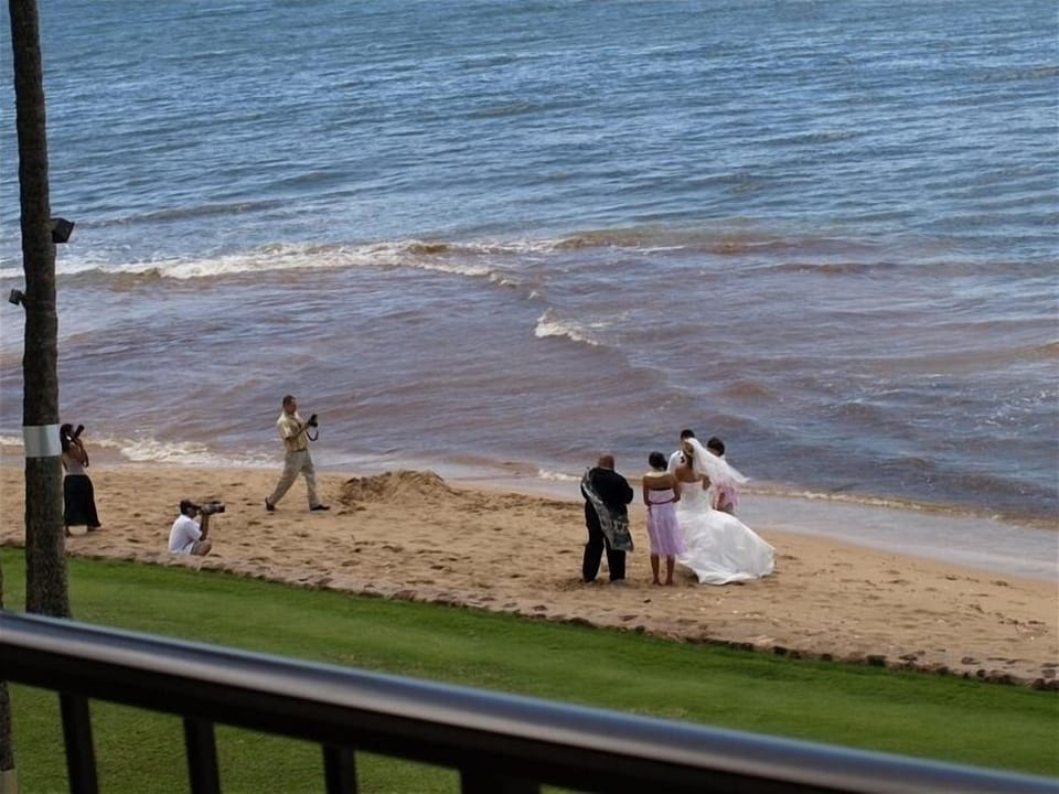 Wedding in front of our unit taken from our deck