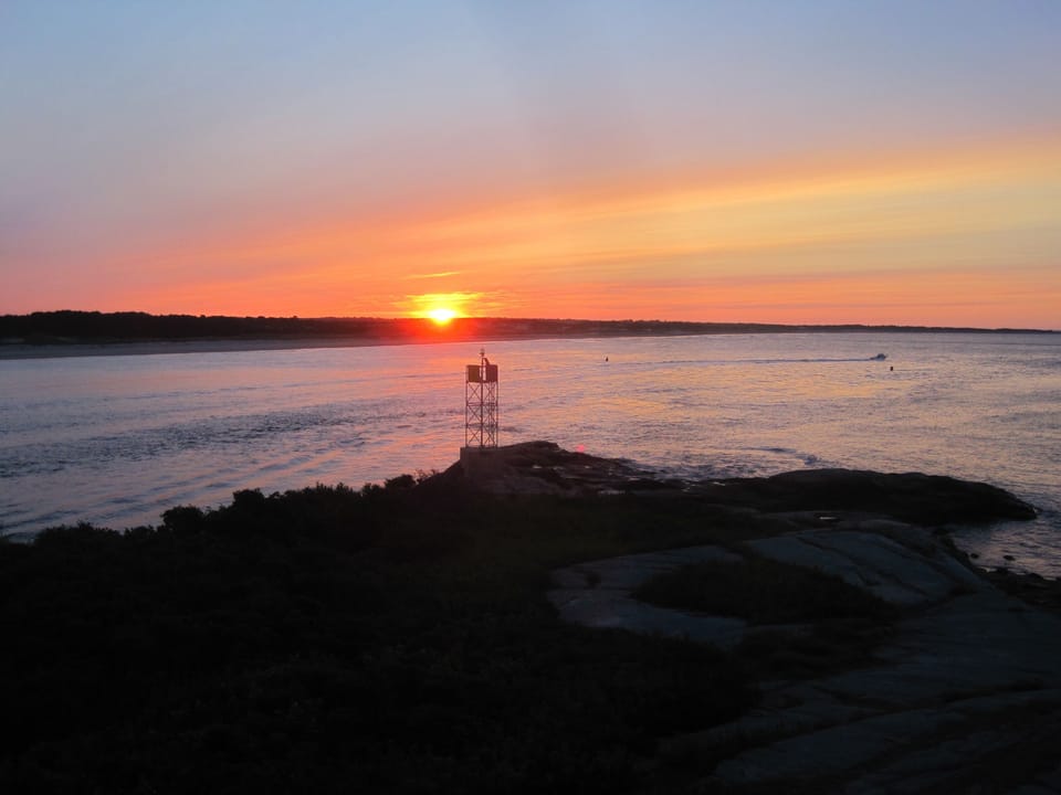 Sunrise from lighthouse rock "the Knubble"