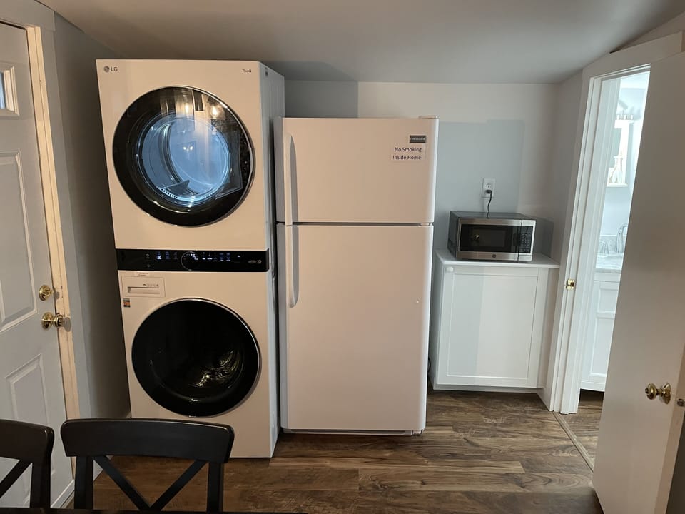 Laundry and kitchen area