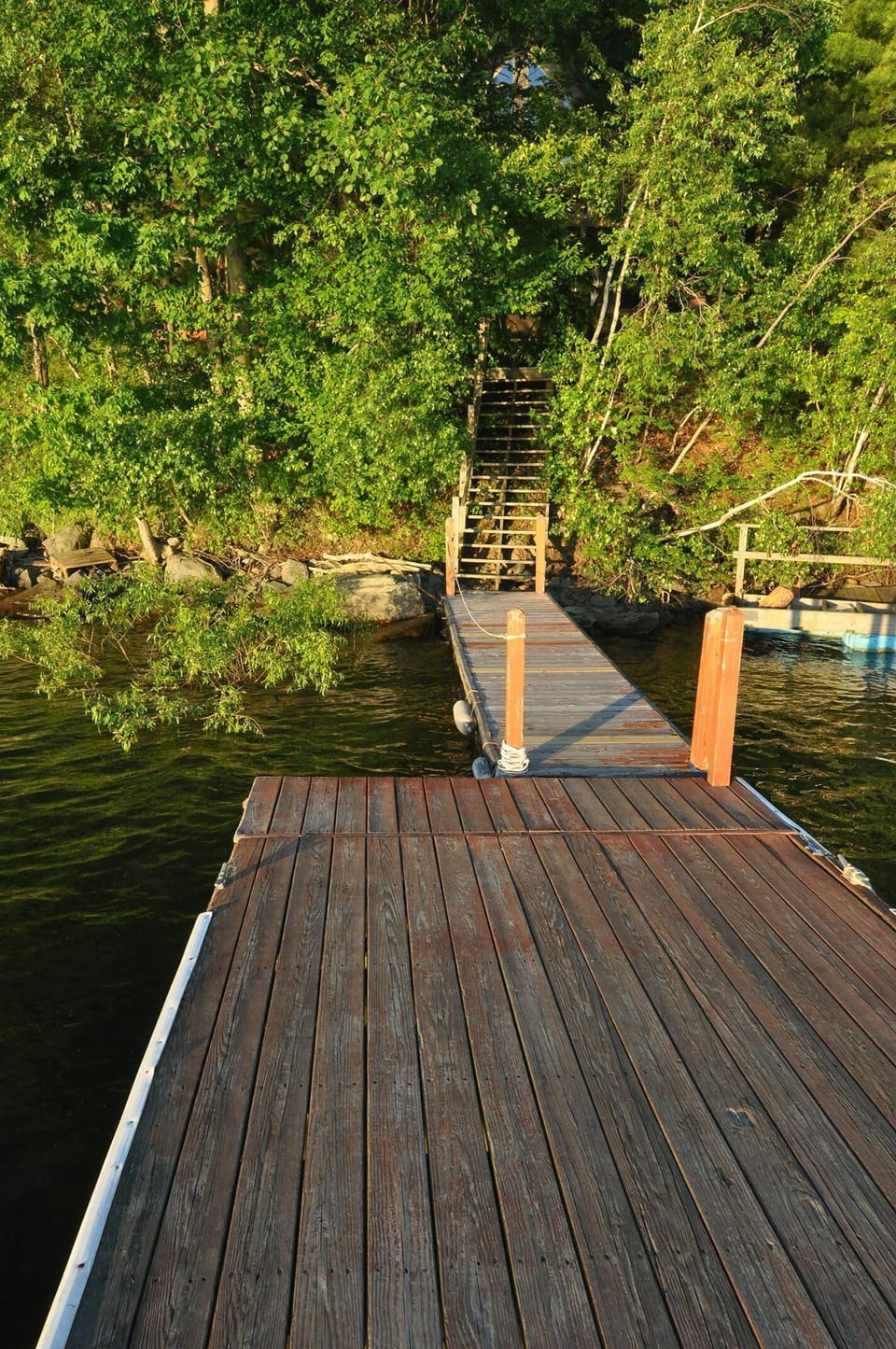 Dock with Sunset View Chalet in background.