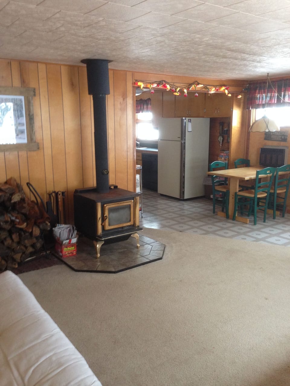 Wood burner warms the whole house.