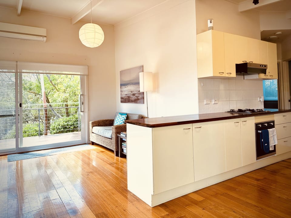Kitchen and first living area