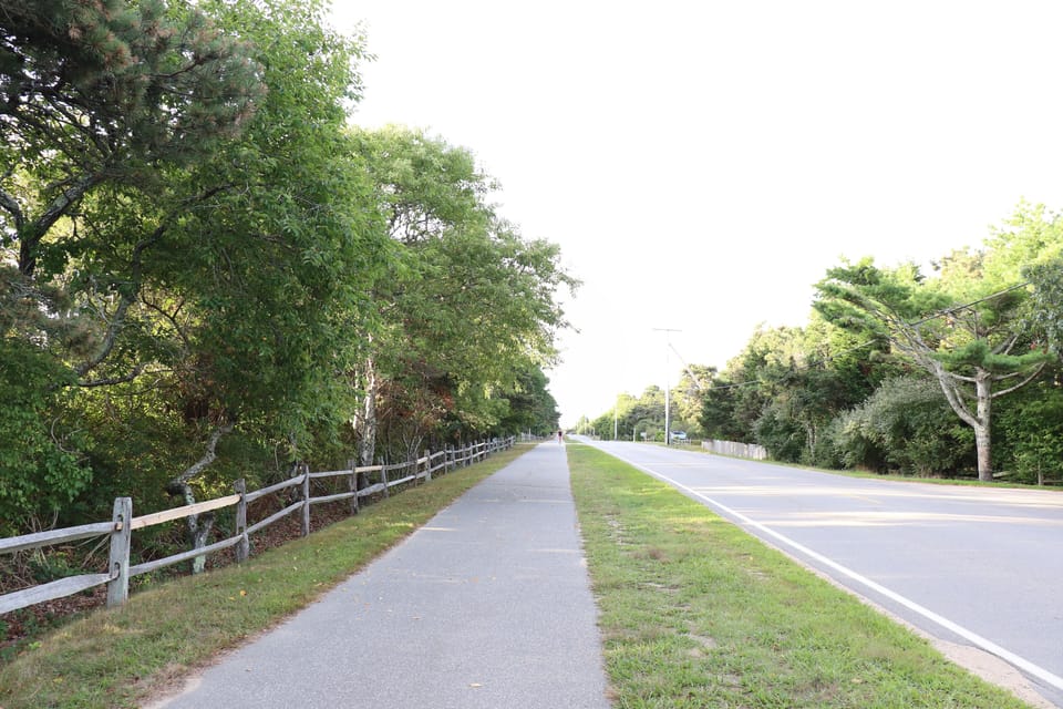 Directly across from bike path.  