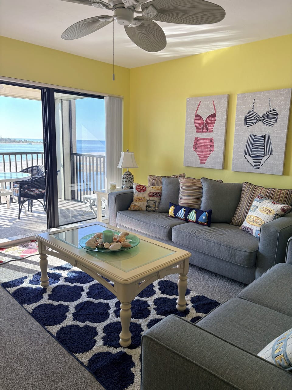View of living room and lanai