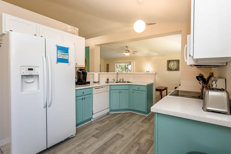 Large Refrigerator Freezer with exterior water and ice. 
Kitchen Photo 3 